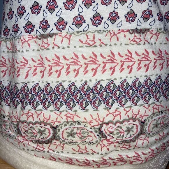 Lucky Brand, Short Sleeve 1/4 Button Down Boho Patterned Top Small Women - Picture 3 of 11